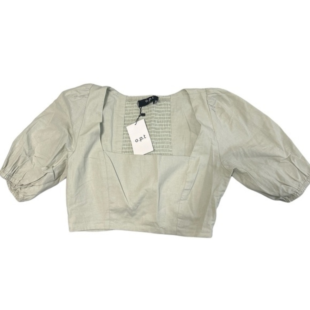 ANTHROPOLOGIE O.P.T Light green Puff sleeve blouse